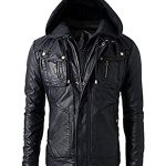 Raymond Black Hooded Lambskin Leather Jacket