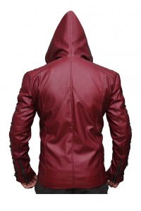 Red Arrow Hooded Leather Jacket 2