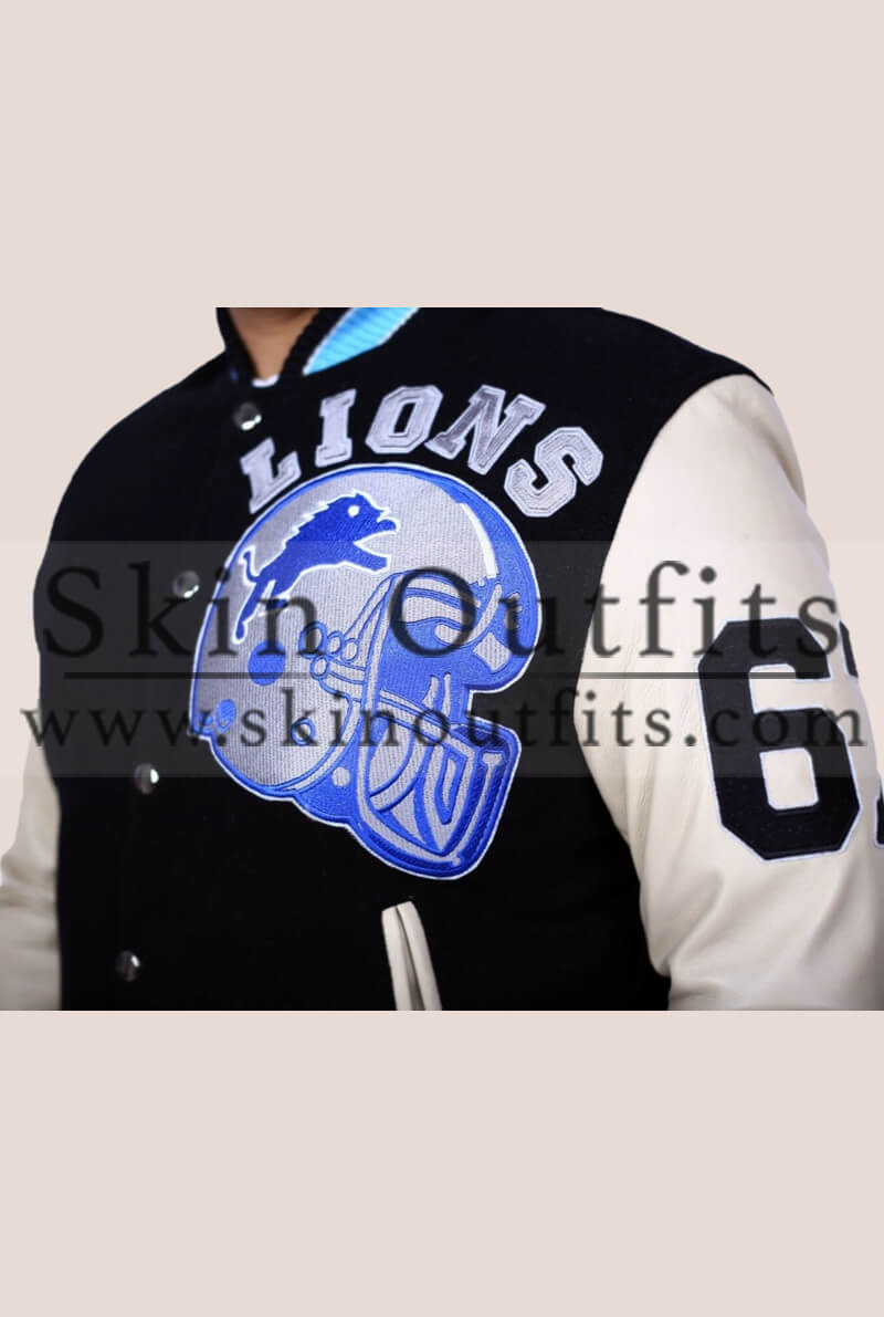 Wool Leather Bomber Jacket Detroit Lions Varsity Letterman Football Jacket Men Lightweight Jackets Bruno Cammareri Com