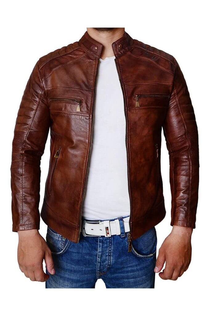 Brown Genuine Leather Jacket For Men | Skinoutfits.com