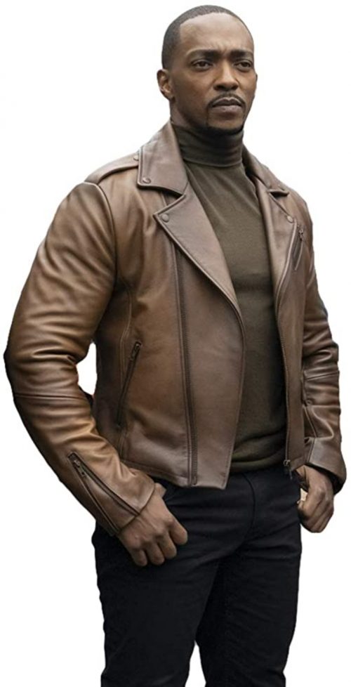 Sam Wilson brown leather Jacket
