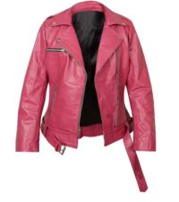 Negan Women Red Leather Jacket