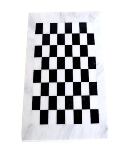 Handmade Chess Board Marble Black and White Set 16X16