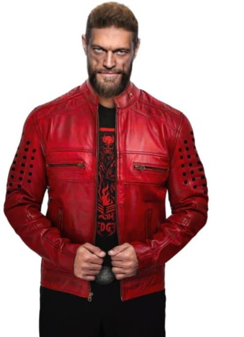 WWE Edge 2022 Red Leather Jacket