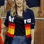 Astros Kate Upton Blue Stripe Jacket