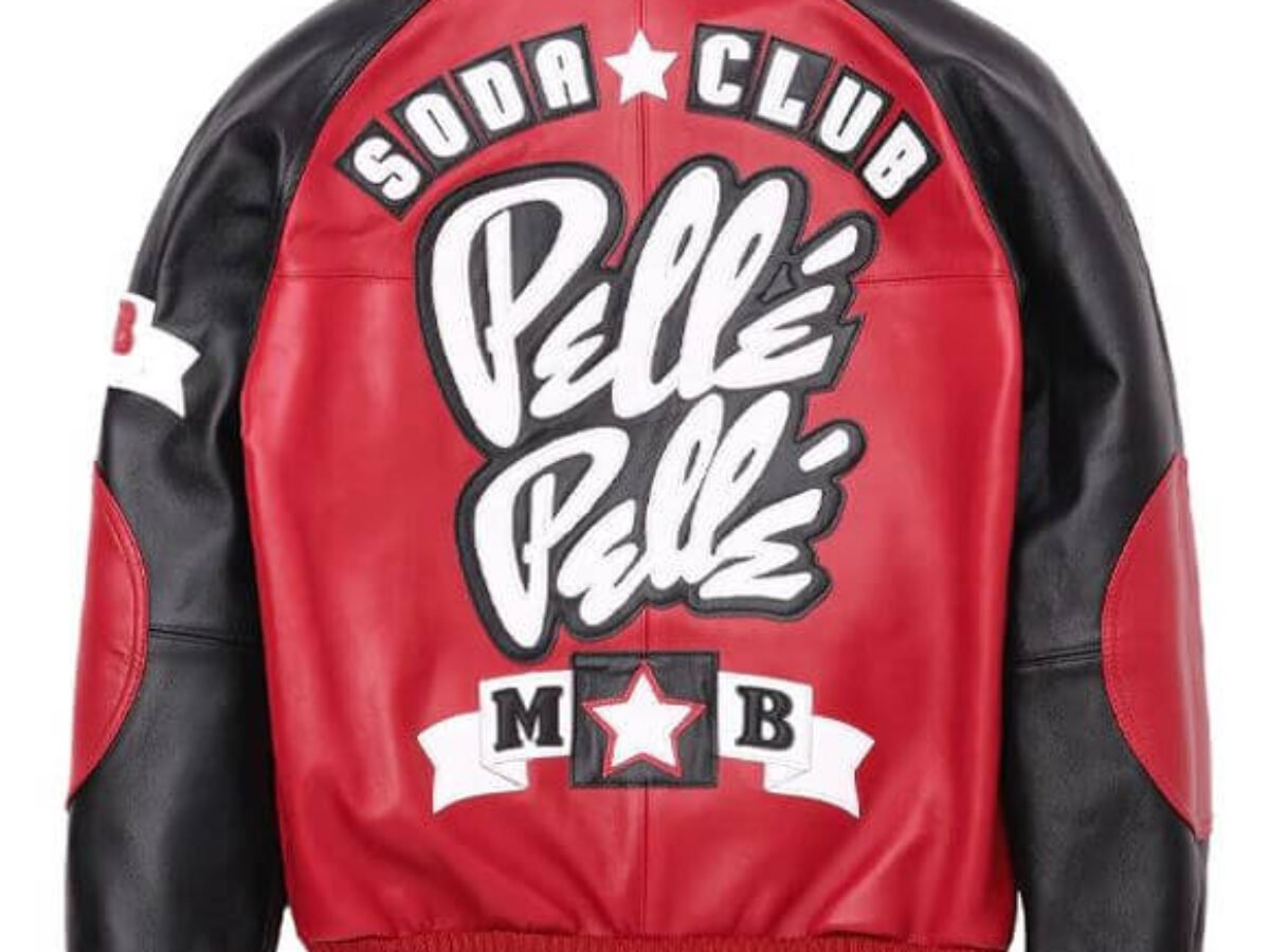 Pelle Pelle Red and Black Varsity Bomber Leather Jacket - Skinoutfits display picture 1