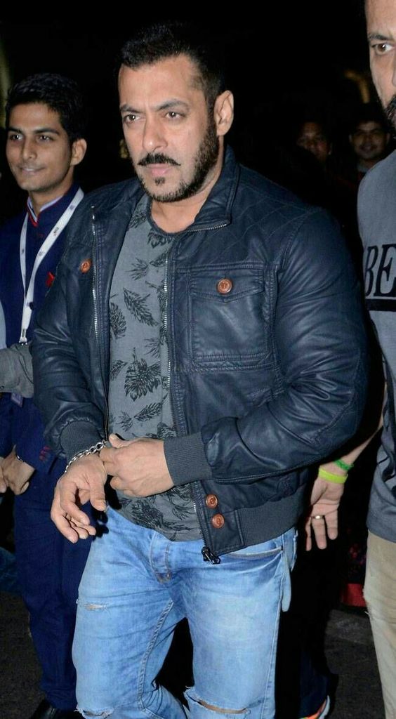 Salman Khan Blue Bomber Leather Jacket