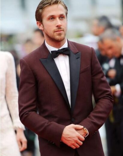 Ryan Gosling Burgundy Tuxedo Suit