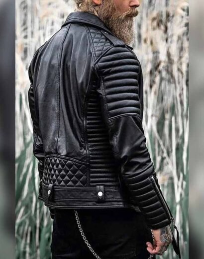 Men's Strider Moto Black Quilted Leather Biker Jacket