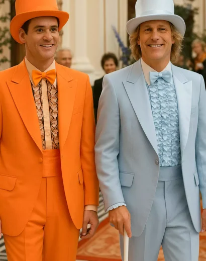 Dumb and Dumber Orange and Blue Tuxedo Costumes – Classic Movie Outfits
