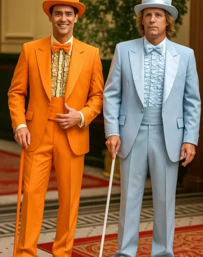 Dumb and Dumber Tuxedo – Orange and Blue Iconic Suits Costume