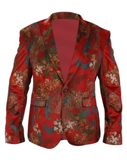 Theo James The White Lotus S02 Maroon Blazer