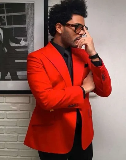 The Weeknd Blinding Lights Red Blazer - Iconic Performance Look