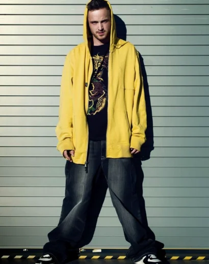 Iconic Jesse Pinkman Yellow Hoodie Outfit from Breaking Bad