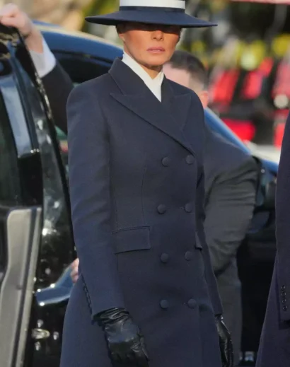 2025 Inaugural Outfit Melania Trump in Navy Coat