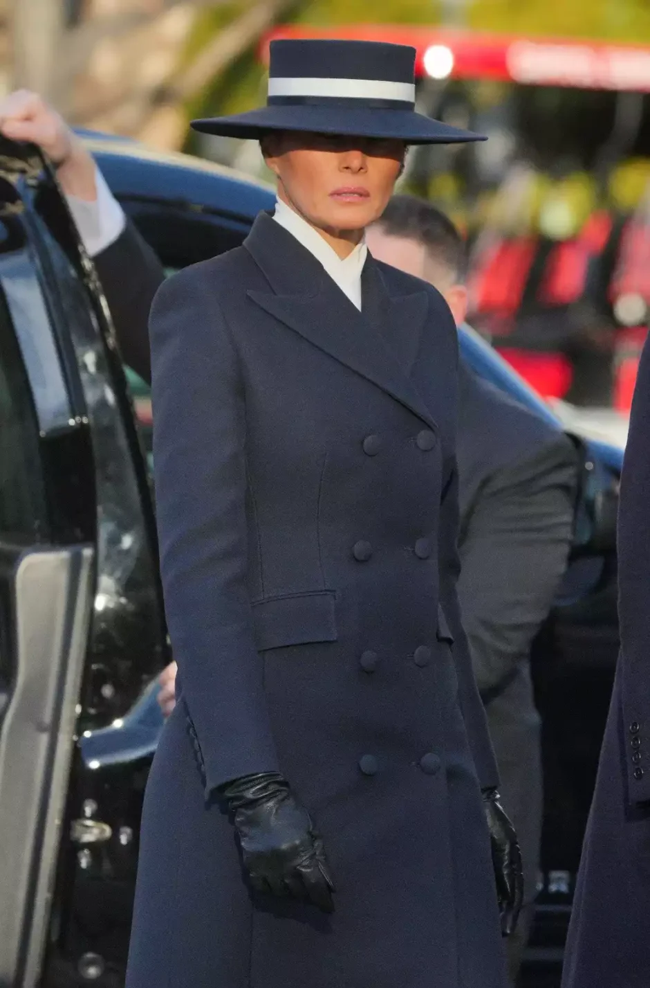 2025 Inaugural Outfit Melania Trump in Navy Coat