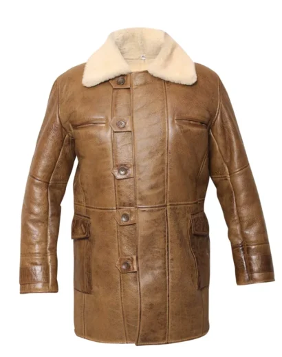 Brown Distressed Bane Coat Inspired by Tom Hardy’s Character