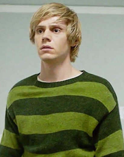 Tate Langdon Striped Sweater – Classic Black & White Aesthetic