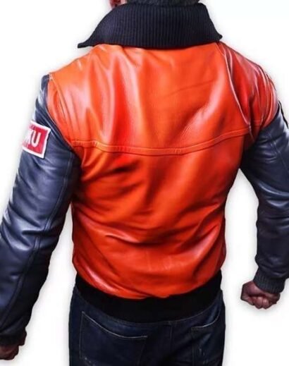 Goku 59 Orange Leather Jacket - Back Design from Dragon Ball Z