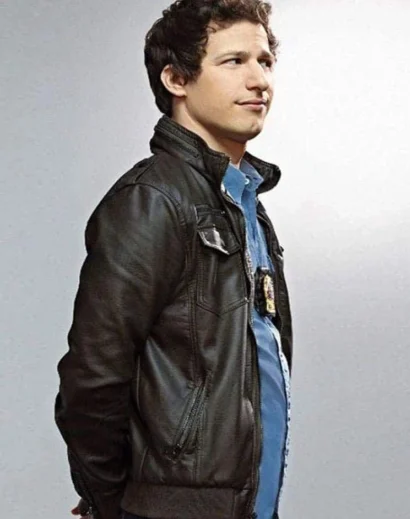 Jake Peralta Black Leather Jacket - Brooklyn Nine-Nine Inspired Outfit