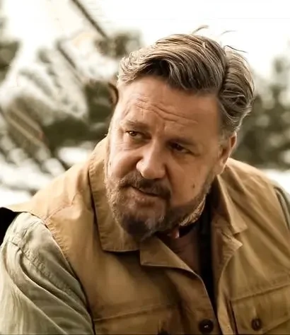 Front view of Russell Crowe Kraven the Hunter brown vest displayed on mannequin