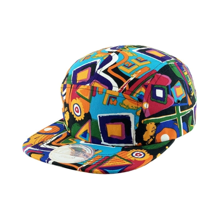 Multi-Colored 90s Flat Bill Pipe Hat