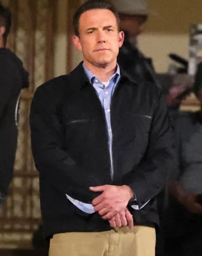 Ben Affleck wearing The Accountant 2 black tactical jacket