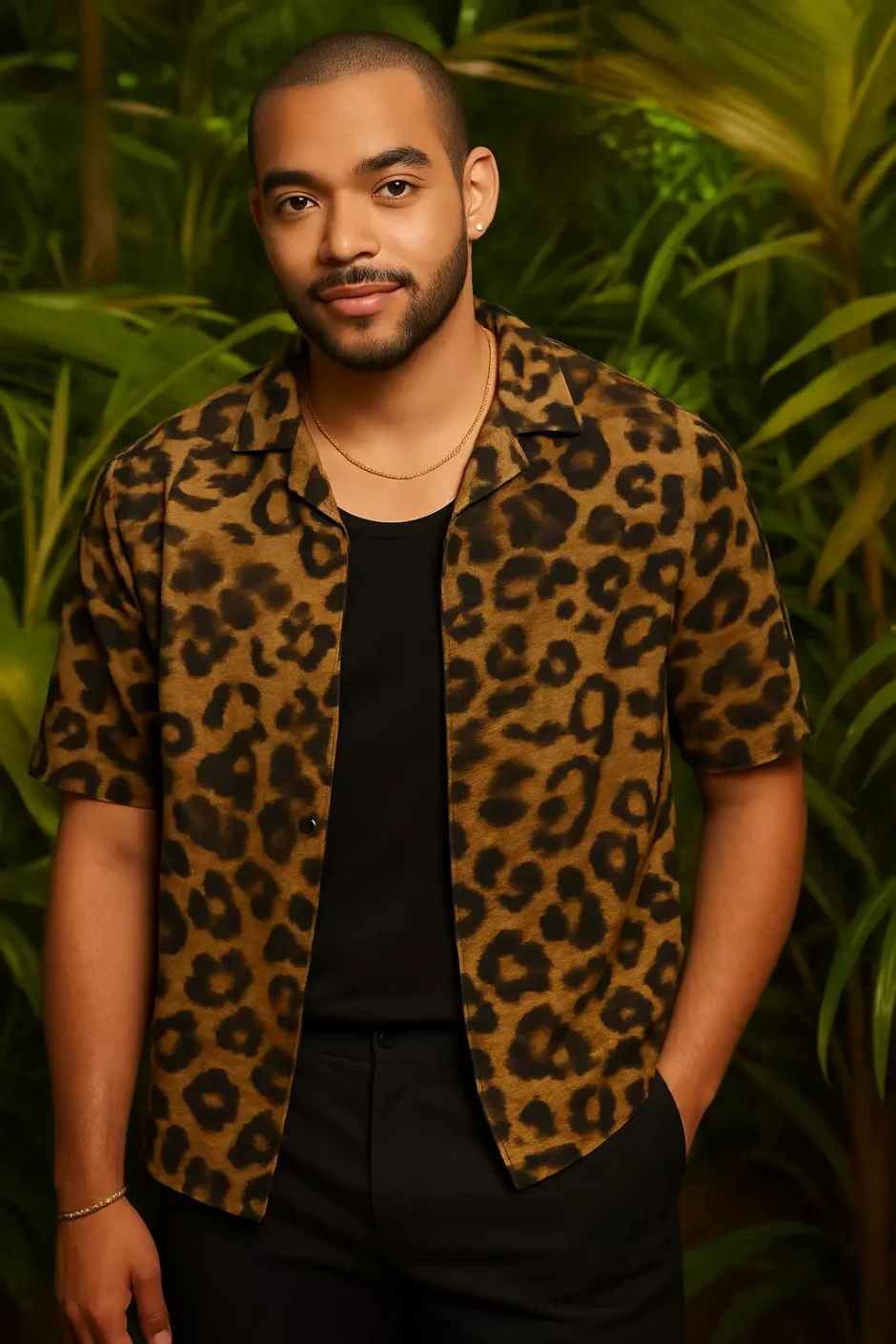 Rob wearing leopard print shirt from 90 Day Hunt For Love 2025