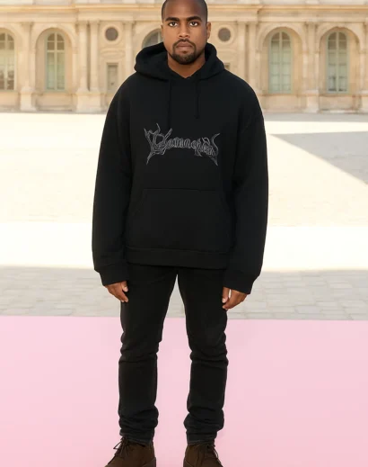 Kanye West Wearing Vetements Pullover Hoodie