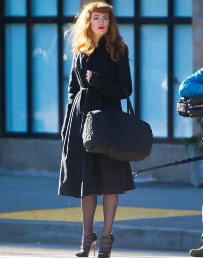 Side view of Blake Lively’s Rhythm Section coat
