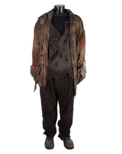 jason-voorhees-costume-mask-closeup Detailed shot of the iconic Jason Voorhees hockey mask for Freddy vs. Jason costume