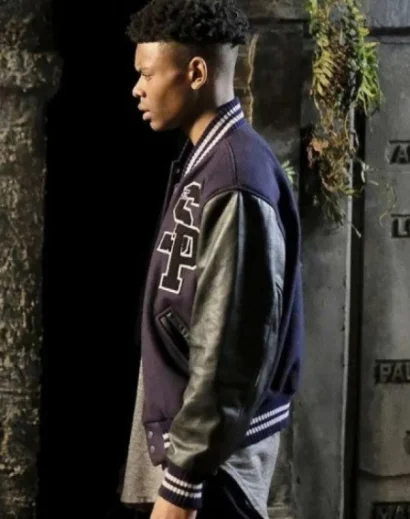 Stylish Black Cotton Varsity Jacket Worn by Aubrey Joseph in Cloak & Dagger