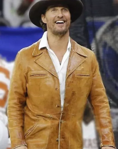 Matthew McConaughey Celebrity Leather Jacket Fashion Look