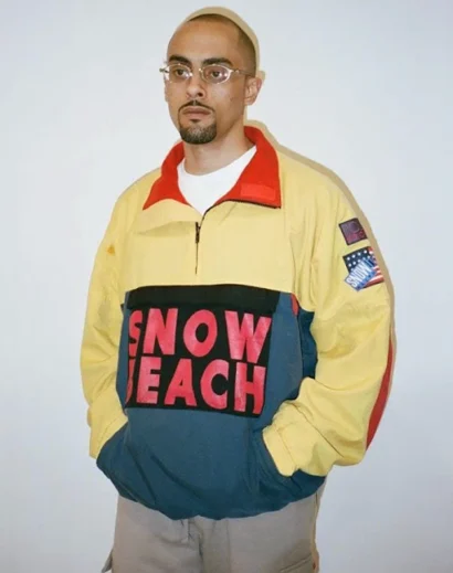 Classic Ralph Lauren Snow Beach windbreaker with bold red, blue, and yellow color blocking