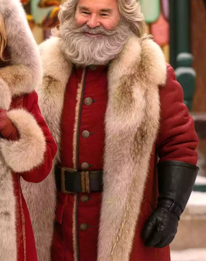 Santa Claus Costumes – Christmas Chronicles Inspired Shearling Fur Coat for Men