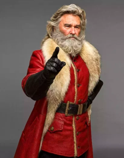 Santa Claus The Christmas Chronicles Shearling Fur Coat – Kurt Russell Inspired Santa Suit for Christmas