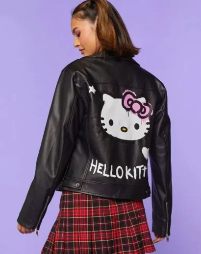Back design of Hello Kitty jacket Forever 21 with character artwork