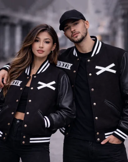 The Weeknd XO Jacket worn by couple, unisex the weeknd xo jacket inspired varsity style