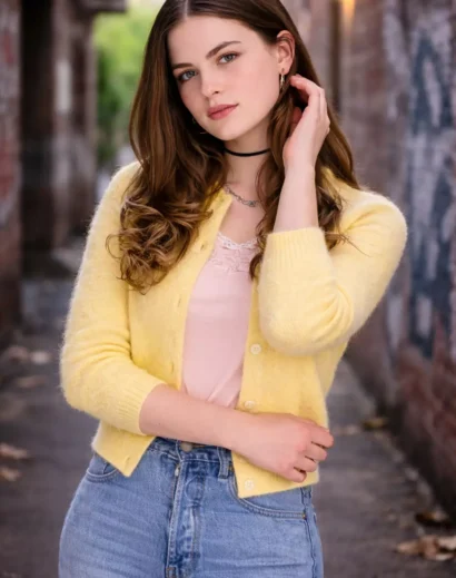 Kate Wallis wool jacket full outfit – women yellow jacket from Cruel Summer