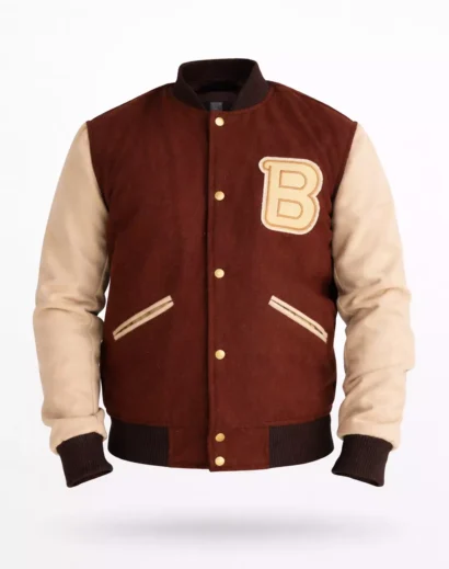 hotline-miami-jacket-for-sale-front hotline miami jacket for sale brown varsity letterman jacket front view