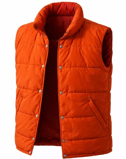 orange-puffer-vest-front-roddy-ho-slow-horses orange puffer vest front product shot roddy ho slow horses puffer jacket style