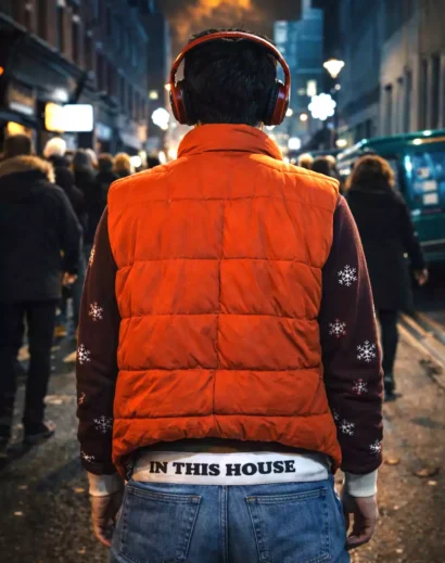 roddy-ho-slow-horses-puffer-vest-back-view roddy ho slow horses puffer vest back view orange quilted design street style