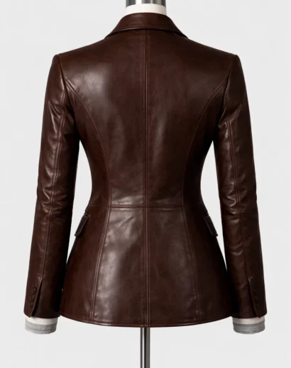 Brown blazer jacket women vintage brown leather blazer women inspired by Scream 7 Isabel May