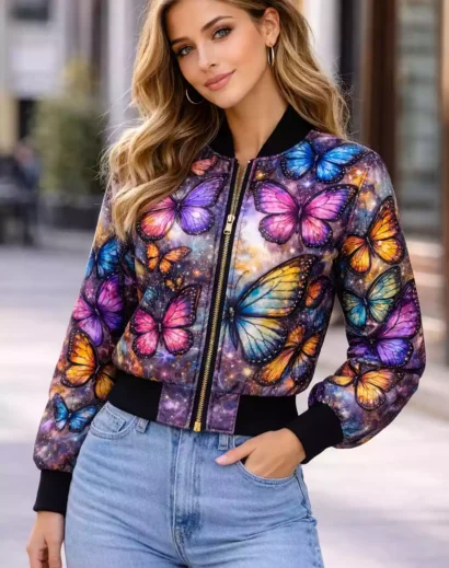 butterfly-jacket-womens-butterfly-bomber-jacket-polyester Butterfly jacket women's colorful design, butterfly bomber jacket polyester womens stylish look