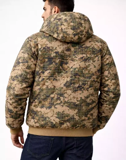 desert camouflage patterns jacket men reversible jacket for men back side view