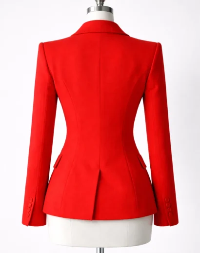 gale-weathers-red-blazer-back Gale Weathers red blazer back view elegant tailored gale weathers jacket outfit
