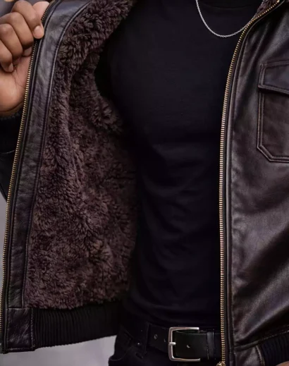 leather-jacket-fur-interior-quilted-black lambskin leather jacket with fur inside lining, vintage leather coat fur collar interior quilted design