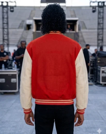 michael-jackson-red-varsity-jacket-back-view Michael Jackson Red Varsity Jacket Back View – Red Varsity Bomber Jacket Women & Men