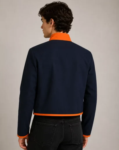 obito kid clothes anime inspired navy and orange jacket back side