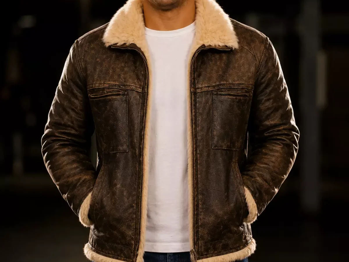 Vin Diesel Triple X Brown Leather Fur Jacket for Men